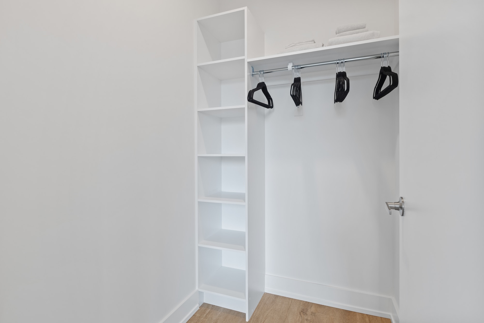 custom wall closet buit into closet space